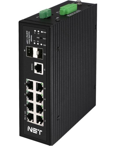Промышленный управляемый (L2+) HiPoE коммутатор NST NS-SW-8G2G-PL/IM в Махачкале Коммутаторы Pintop.ru