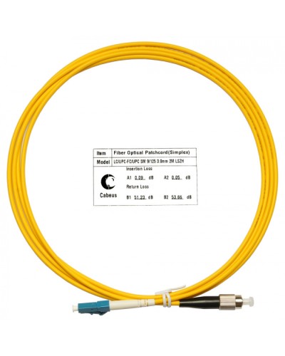 Шнур оптический simplex LC-FC 9/125 sm 2м LSZH Cabeus FOP(s)-9-LC-FC-2m в Махачкале Патч-корды оптические Pintop.ru