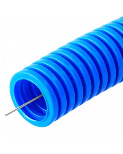 Труба гофрированная ПП лёгкая 350 Н не распространяющая горение синяя д25 (25м/уп) Промрукав (PR02.0255) в Махачкале Труба гофрированная Pintop.ru