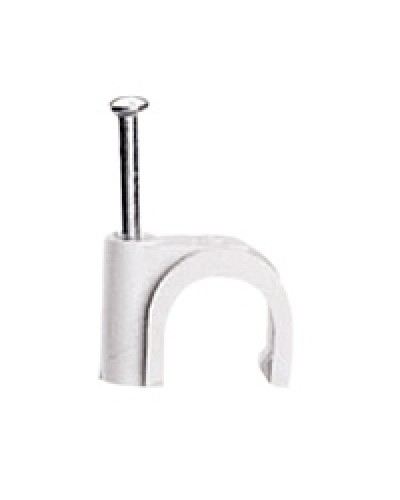 Скоба пластиковая с гвоздем, д.3 - 5 мм (200 шт/уп) в Махачкале Крепежные изделия Pintop.ru