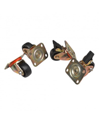 Комплект роликов, 2 шт с тормозом, 2 обычных, нагрузка 150 кг на ролик Datarex DR-460000 в Махачкале Ролики для шкафов и стоек Pintop.ru