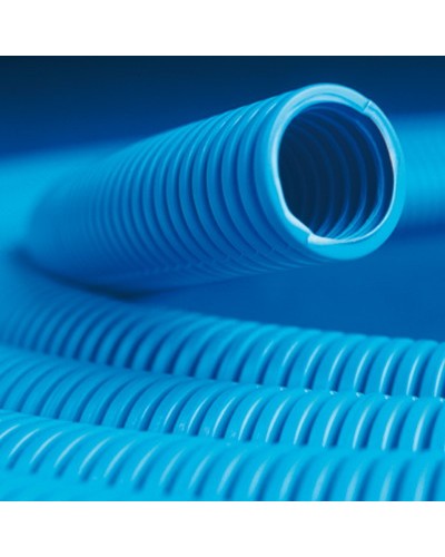 Труба ППЛ гибкая гофр. д.32мм, тяжёлая без протяжки, 25м, цвет синий DKC 10532 в Махачкале Труба гофрированная Pintop.ru