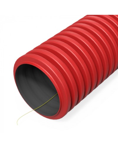 Труба гофр. двуст. ПНД гибкая тип 1250 (SN26) с/з красная d110 мм (50м/100м уп/пал) Промрукав (PR15.00981) в Махачкале Труба гофрированная Pintop.ru