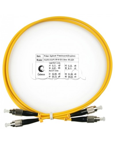 Шнур оптический duplex FC-FC 9/125 sm 1м LSZH Cabeus FOP(d)-9-FC-FC-1m в Махачкале Патч-корды оптические Pintop.ru