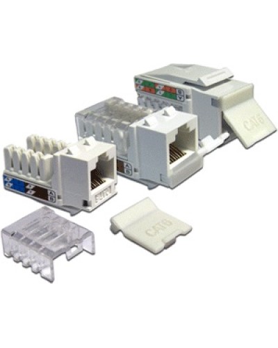 Модуль Keystone, RJ45, кат.6, UTP, 90 градусов, со встроенной шторкой, белый LANMASTER (LAN-OK45U6/90P-WH) в Махачкале Коннекторы Pintop.ru