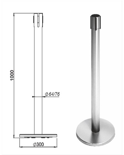 Стойка ограждения передвижная с ремнем Oxgard Стойка ограждения передвижная с ремнем (5 метров красный) (ВЗР2387.06) в Махачкале Ограждения Pintop.ru