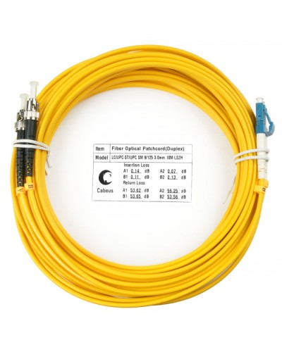 Шнур оптический duplex LC-ST 9/125 sm 15м LSZH Cabeus FOP(d)-9-LC-ST-15m в Махачкале Патч-корды оптические Pintop.ru