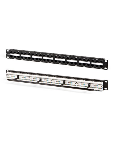 Патч-панель высокой плотности 19, 1U, 48 портов RJ-45, категория 5e Hyperline PPHD-19-48-8P8C-C5e-110D в Махачкале Патч панель Pintop.ru