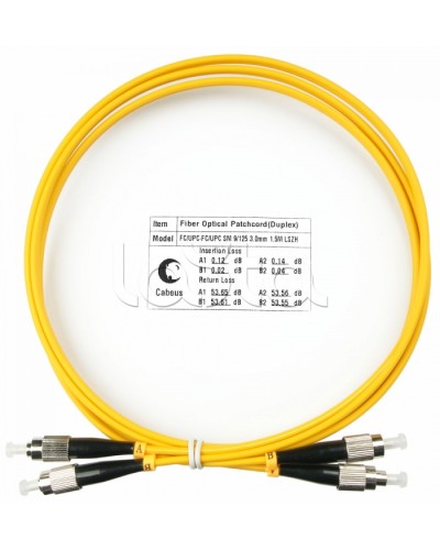 Шнур оптический duplex FC-FC 9/125 sm 1,5м LSZH Cabeus FOP(d)-9-FC-FC-1,5m в Махачкале Патч-корды оптические Pintop.ru