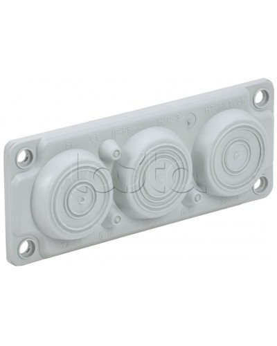 TITAN Ввод кабельный мембр. 6 отв. d=6-59мм IP65 серый IEK (TI-00D-MC-006-65) в Махачкале Аксессуары для стоек и шкафов Pintop.ru