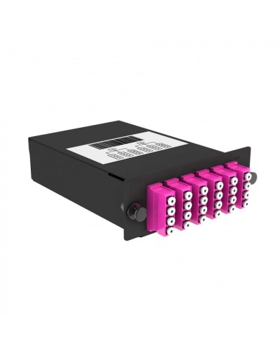 Кассета кроссовая 2 разъема черный Cabeus (FO-OM4-2x12MPO(m)/U-24xLC/U-A-BK) в Махачкале Кросс оптический Pintop.ru