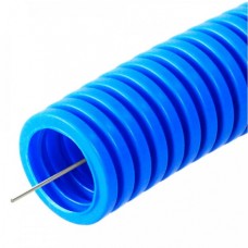 Труба гофрированная ПП лёгкая 350 Н не распространяющая горение синяя д16 (10м/уп) Промрукав (PR02.0250)