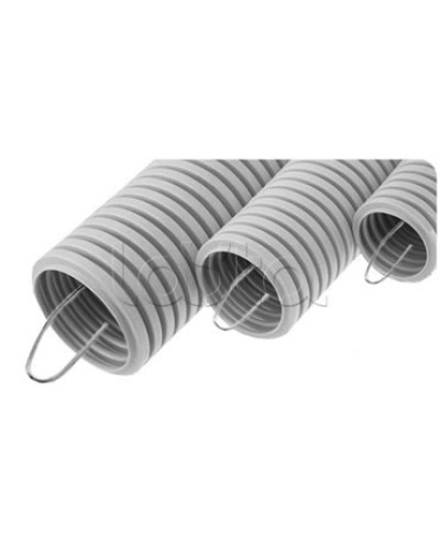 NR110 Усиленная двустен. труба ПНД гибкая, тип 750, SN16, с зондом, D110мм (50м) красный Экопласт (821110) в Махачкале Труба гофрированная Pintop.ru