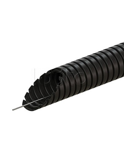 Труба ПВХ гофрир. легкая, с зондом диам 50мм (1шт = 15м), цвет чёрный Экопласт (10150-15BL) в Махачкале Труба гофрированная Pintop.ru