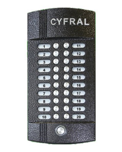 Блок вызова аудиодомофона на 20 абонентов Цифрал M-20M/T в Махачкале Блоки вызова многоабонентные Pintop.ru