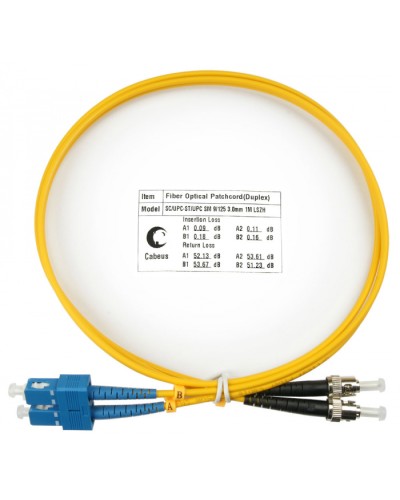 Шнур оптический duplex SC-ST 9/125 sm 1м LSZH Cabeus FOP(d)-9-SC-ST-1m в Махачкале Патч-корды оптические Pintop.ru