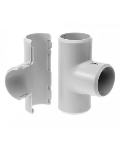 Тройник разборный д20 безгалогенный (HF) атмосферостойкий серый (50шт/600шт уп/кор) Промрукав (PR13.0365) в Махачкале Повороты, муфты, тройники Pintop.ru
