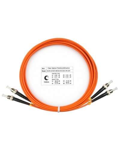Шнур оптический duplex ST-ST 62,5/125 mm 3м LSZH Cabeus FOP-62-ST-ST-3m в Махачкале Патч-корды оптические Pintop.ru