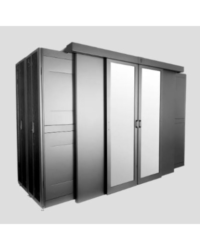 Двери двухрядного коридора поликарбонат сдвижные 42U для шкафов серии ШТК-СП-42.×.× ЦМО ЦОД-СП-Д2-42-9005 в Махачкале Аксессуары для стоек и шкафов Pintop.ru