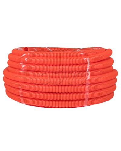 Труба гофр. ПНД с протяжкой d32 мм (50 м) оранжевая EKF-Plast (tpnd-32-o) в Махачкале Труба гофрированная Pintop.ru