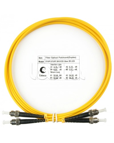 Шнур оптический duplex ST-ST 9/125 sm 2м LSZH Cabeus FOP(d)-9-ST-ST-2m в Махачкале Патч-корды оптические Pintop.ru