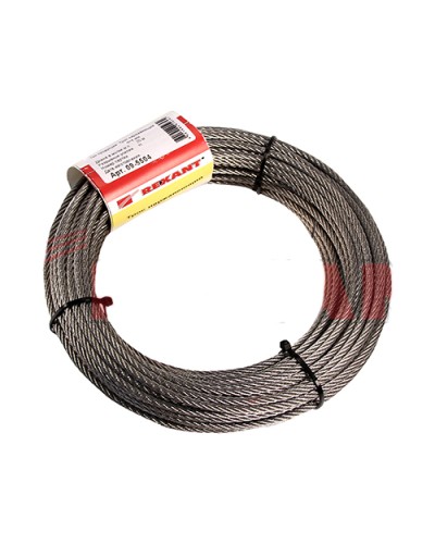 Трос нержавеющий d=3мм, моток 20 метров REXANT 09-5503 в Махачкале Крепежные изделия Pintop.ru