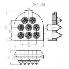 Ввод кабельный Elbox EMS-US8