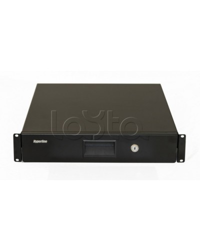 Полка (ящик) для документов с замком Hyperline (TDR3-2U-360-RAL9004) в Махачкале Аксессуары для стоек и шкафов Pintop.ru