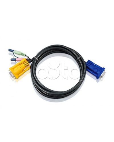 КВМ-кабель с интерфейсами передачи звука, VGA (5м) ATEN 2L-5205A в Махачкале Видеоусилители, Модуляторы, Делители Pintop.ru