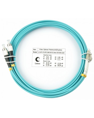 Шнур оптический duplex LC-FC 50/125 mm OM3 10м LSZH Cabeus FOP-50-LC-FC-10m в Махачкале Патч-корды и пигтейлы Pintop.ru