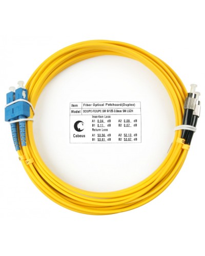 Шнур оптический duplex SC-FC 9/125 sm 7м LSZH Cabeus FOP(d)-9-SC-FC-7m в Махачкале Патч-корды оптические Pintop.ru