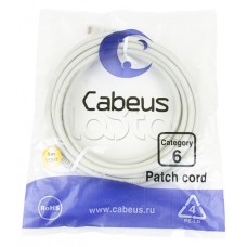 Шнур коммутационный 2xRJ-45/8P8C U/UTP кат.6 (5 м) Cabeus PC-UTP-RJ45-Cat.6-5m
