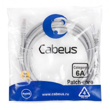 Шнур коммутационный 2xRJ-45/8P8C U/UTP кат.6a (5 м) Cabeus PC-UTP-RJ45-Cat.6a-5m-LSZH