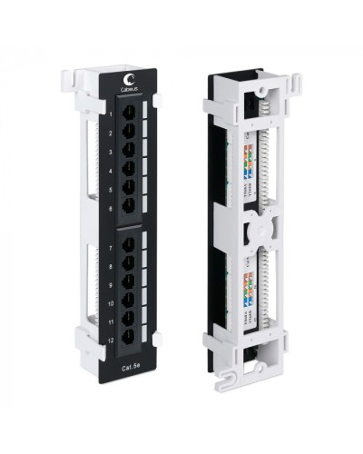 Патч-панель настенная, 12 портов RJ-45, категория 5е, с подставкой Cabeus PL-12-Cat.5e-WL-Dual IDC в Махачкале Патч панель Pintop.ru