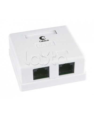 Розетка компьютерная RJ-45(8P8C), категория 6, двойная, внешняя, Krone type Cabeus WS-8P8C-Cat.6-2 в Махачкале Розетки компьютерные и телефонные Pintop.ru