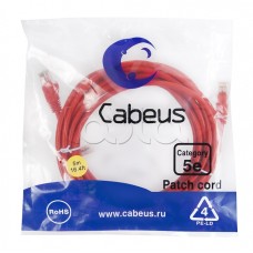 Патч-корд медный U/UTP кат.5е (5м) LSZH (красный) Cabeus (PC-UTP-RJ45-Cat.5e-5m-RD-LSZH)