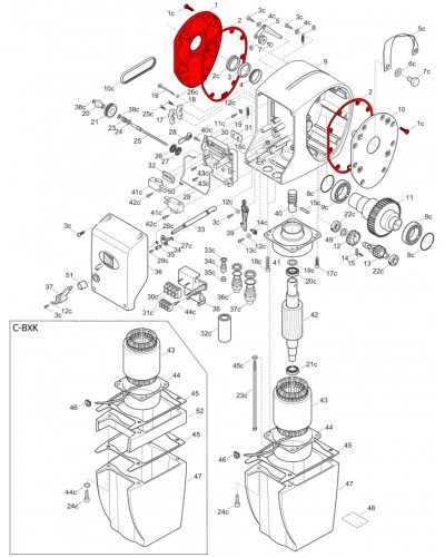 Правая крышка редуктора C-BX Came 119RICX026 в Махачкале Запчасти для шлагбаумов и автоматики Pintop.ru