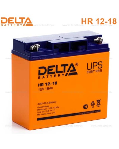 Аккумулятор свинцово-кислотный Delta HR 12-18 в Махачкале Электротехническое оборудование Pintop.ru