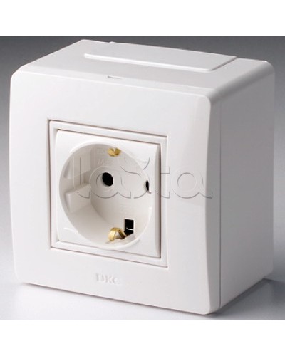 Коробка в сборе с силовой розеткой, белая DKC 10482 в Махачкале Распределительные коробки Pintop.ru