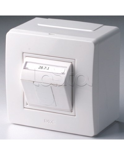Коробка в сборе с 1 розеткой RJ45, кат.5е (телефон / компьютер), белая DKC 10665 в Махачкале Распределительные коробки Pintop.ru