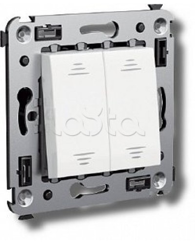 Выключатель двухклавишный в стену, Avanti, Ванильная дымка DKC 4405104 в Махачкале Аксессуары для стоек и шкафов Pintop.ru