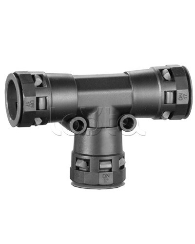 Тройник DN 36/36/36 мм, полиамид, цвет черный DKC PAT36N в Махачкале Повороты, муфты, тройники Pintop.ru