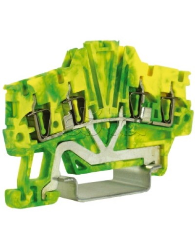 Зажим для заземления, 2 ввод/2 вывода, 1,5 кв.мм желто-зеленый DKC ZHT420 в Махачкале Держатели, клипсы, скобы Pintop.ru