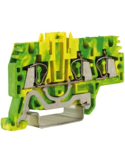 Зажим для заземления, 1 ввод/2 вывода, 2,5 кв.мм желто-зеленый DKC ZHT510 в Махачкале Держатели, клипсы, скобы Pintop.ru