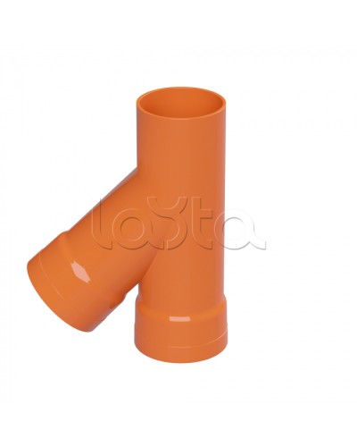 Тройник для двустенных труб одного диаметра ф110мм, 45°, полипропилен DKC 019110 в Махачкале Повороты, муфты, тройники Pintop.ru