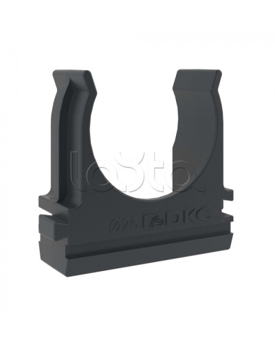 Держатель с защелкой D=25 (Черный) DKC (51025N) в Махачкале Держатели, клипсы, скобы Pintop.ru