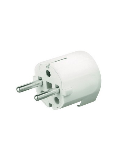 Вилка кабельная, бытовая с боковым вводом кабеля. Белая. IP20 16А 2P+E 230В DKC DIS13083 в Махачкале Аксессуары для стоек и шкафов Pintop.ru