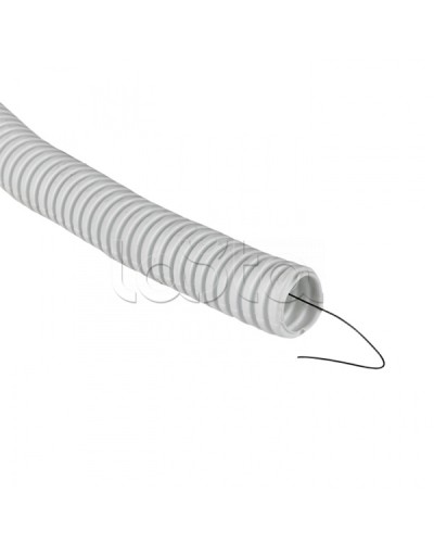 Труба гофр. ПВХ с протяжкой d20 мм (100 м) белая EKF-Plast (tg-z-20-100-white) в Махачкале Труба гофрированная Pintop.ru