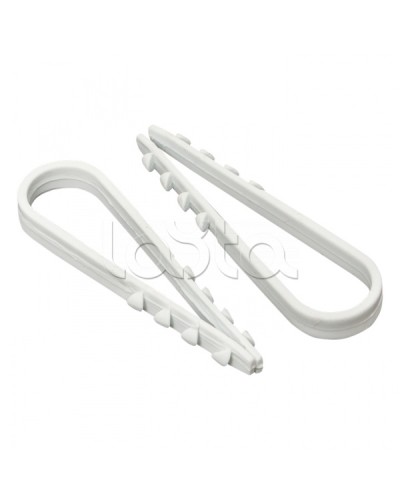 Дюбель-хомут для круглого кабеля (11-18мм) белый (100шт.) EKF PROxima (plc-ncc-11x18w) в Махачкале Крепеж: Дюбели, шурупы, саморезы Pintop.ru