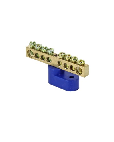 Шина 0 N (6х9мм) 8 отверстий латунь синий угловой изолятор EKF PROxima (sn0-63-08-1) в Махачкале Аксессуары для стоек и шкафов Pintop.ru